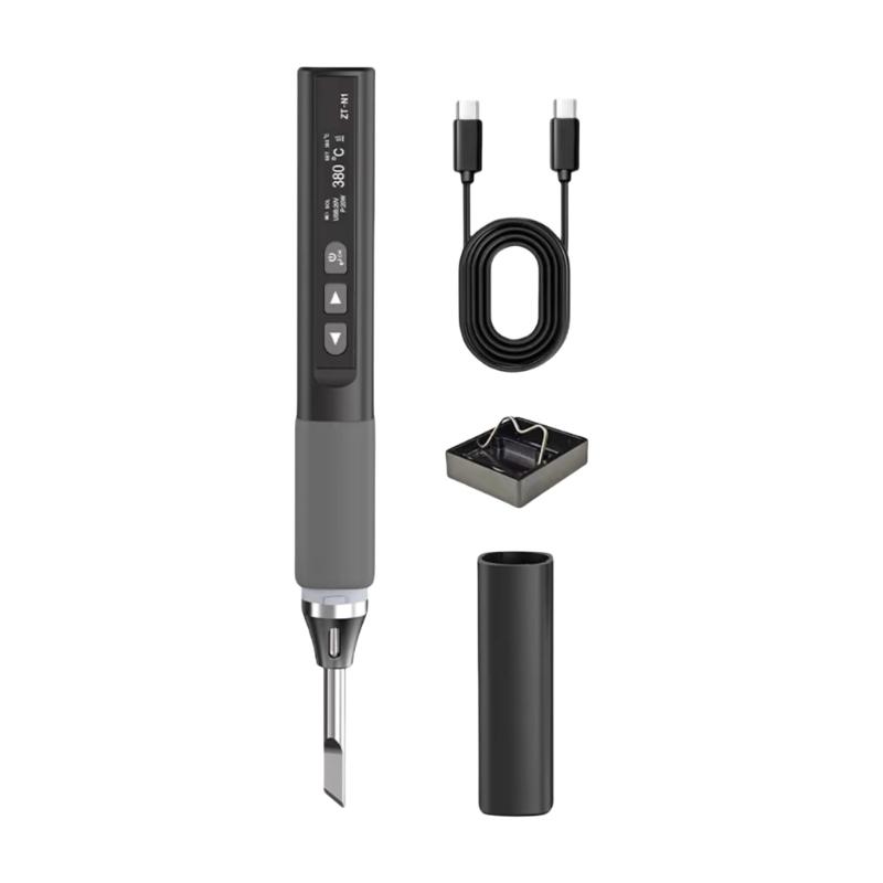 96W Adjustable Temperature Soldering Iron 100-450℃ Welding Solder USB Charging Portable Repair Welding DIY Repair Tool