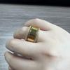 European and American Style Bright Surface Diamond Inlaid Wide Band Ring - Simple Luxury Finger Jewelry.