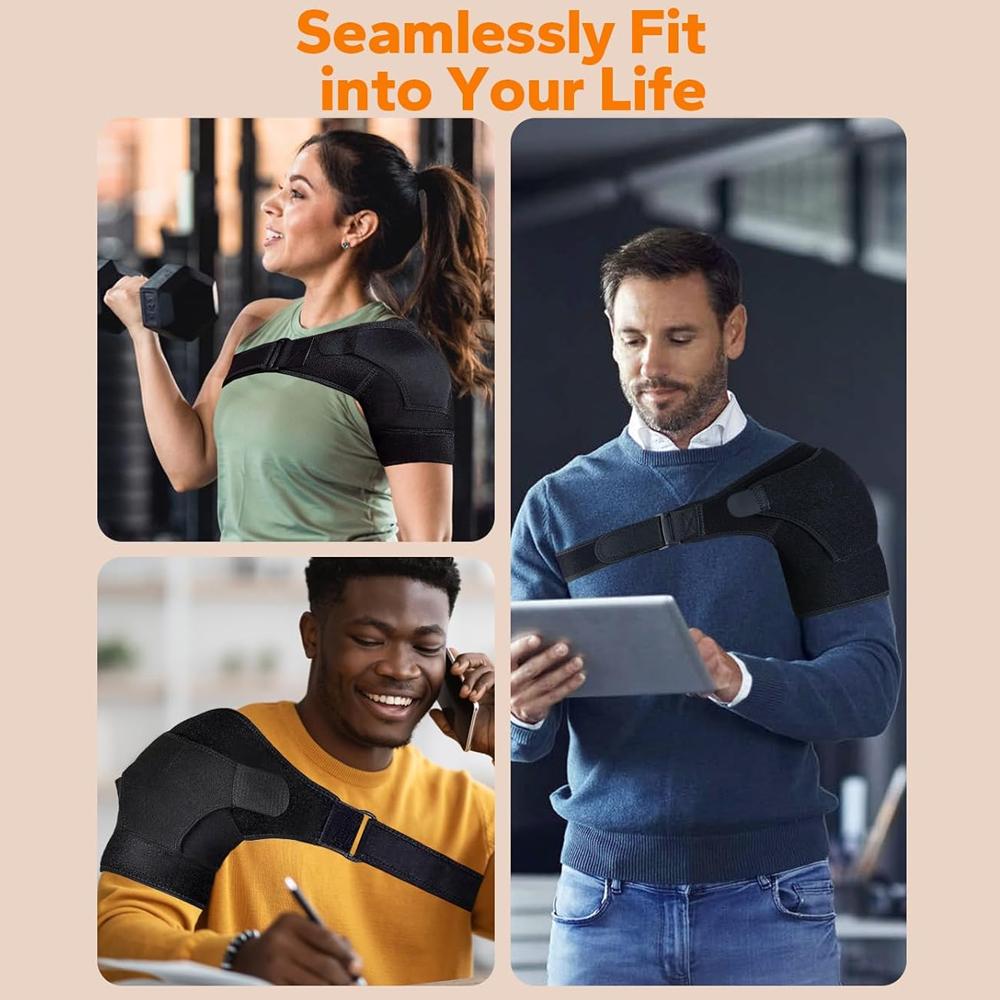 Recovery Shoulder Brace for Men & Women, Adjustable Shoulder Support Sleeve for Torn Rotator Cuff AC Joint Relief Arm Stability
