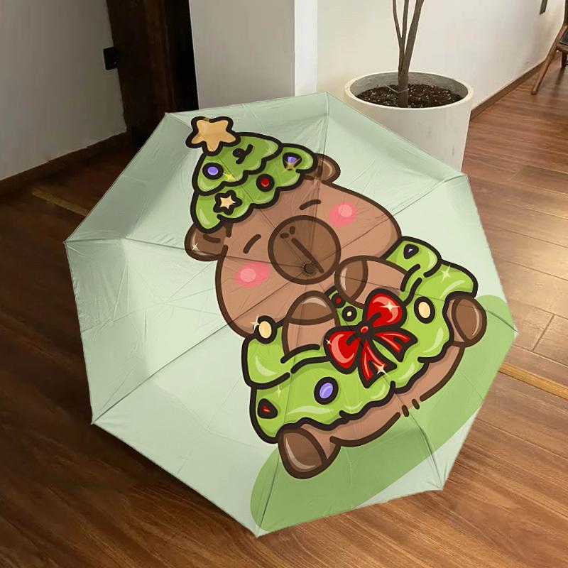 

1pc Christmas Tree Capybara Automatic Open/Close Umbrella, Formal Events - Ideal Gift for Family or Friends, Outdoor Accessory yy251211143