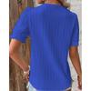 Hollow Short Sleeve Summer New Arrival European and American Women's Clothing All-Matching Shirt Holiday Fashion Cut Out Short Sleeve