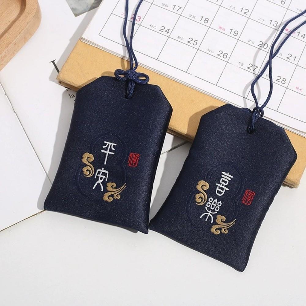 Klassischer japanischer Gebets-Glücksbringer Omamori Beten Schönheit Bestickte Beutel Glück Kaiserliches Paar Schlüsselanhänger Herbstfest