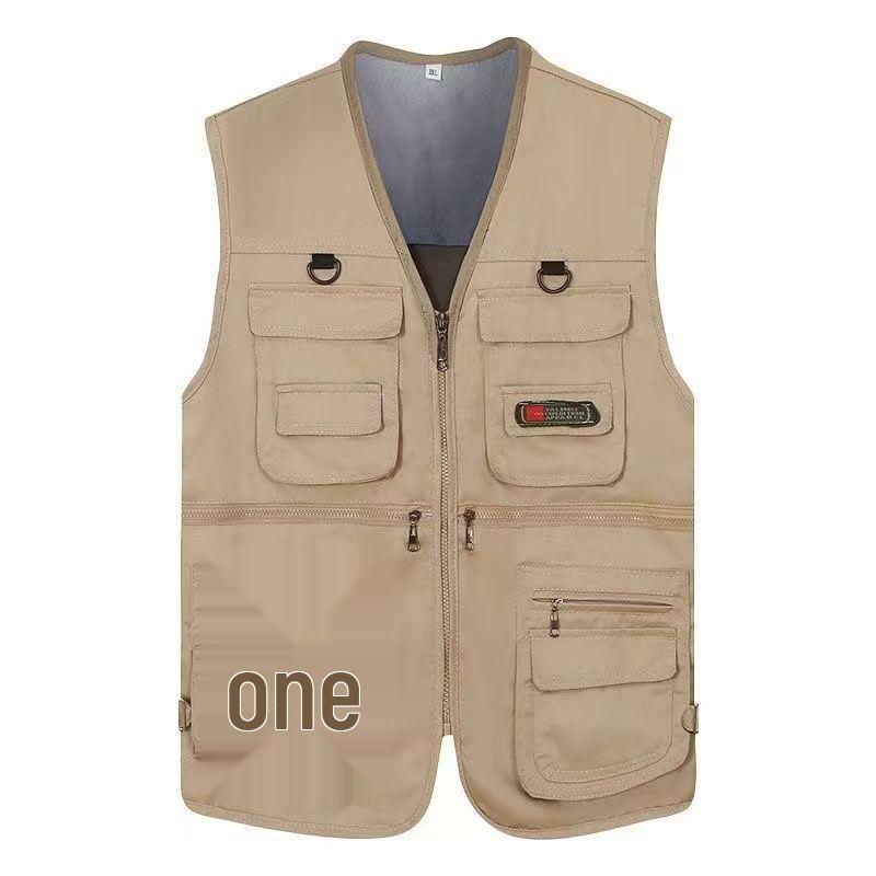 Men's Multi-Season Tactical Mesh Vest with Multi-Pockets for Fishing and Leisure