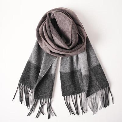 EMZ Winter Pure Cashmere Plaid Scarf
