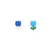Autumn Blue Flower Earrings - 2024 High-End Trend, Elegant Niche Design Clip-On Studs for Women