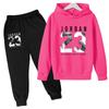 2026 Kids New Autumn Winter Casual Long Sleeve Pullover 2pcs Hoodie+Pants Tracksuit 3-12Yrs Girl Boy Basketball Coat Clothes Set