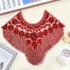 Heavy Duty Frontal Rhinestone Applique Embroidery Lace Fabric Sticker  Women's Accessory Patch