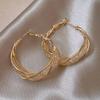 Chic Minimalist Twisted Round Hoop Earrings for Women - Elegant European & American Style