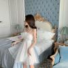 Sweet and Super Fairy Mesh Dress Women's Sleeveless Ruffle Mesh Camisole Dress High Waist A Line Short Mini Skirt Suitable for Parties Vacations