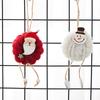 Cute Antler Deer Wool Felt Snowman Ornaments Hanging Pendant Wooden Elk Christmas Tree Decoration