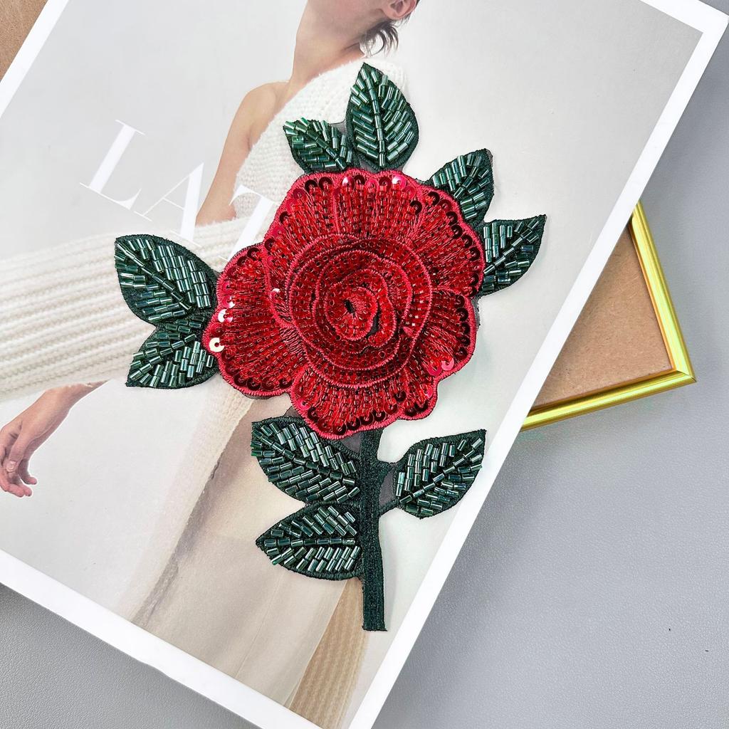 Exquisite Sequined Beads, Embroidered Roses, Decals, Decorative Clothing, Tops, Dresses, Bags, Accessories, Cloth Stickers, Accessories