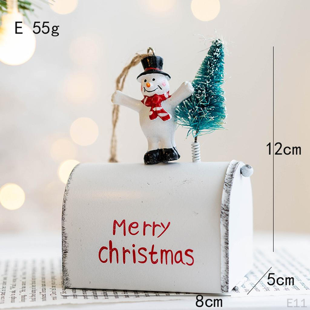 Christmas Hanging Pendants, Tree Mailbox Ornaments Photography Props Resin