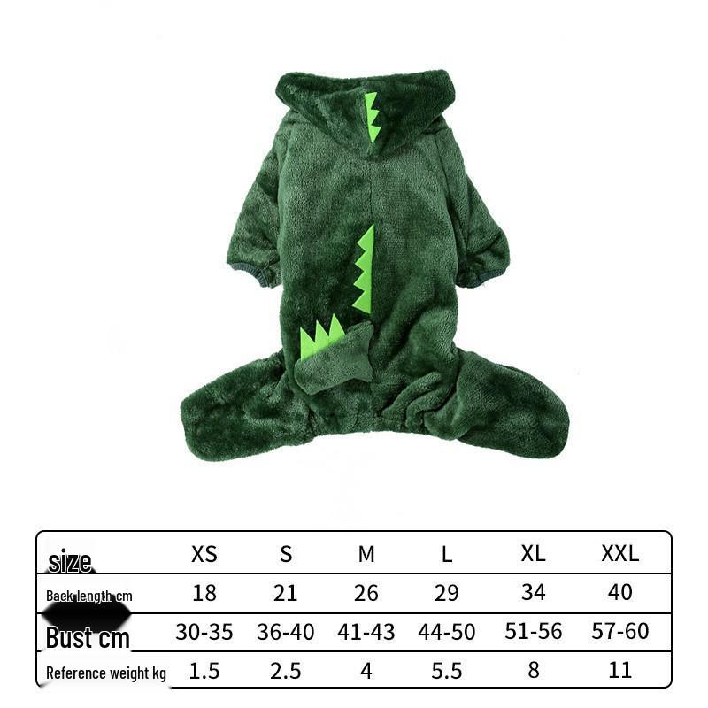 Pet Clothes for Cats and Dogs: Warm Coral Fleece Tiger & Dinosaur Costumes for Autumn and Winter
