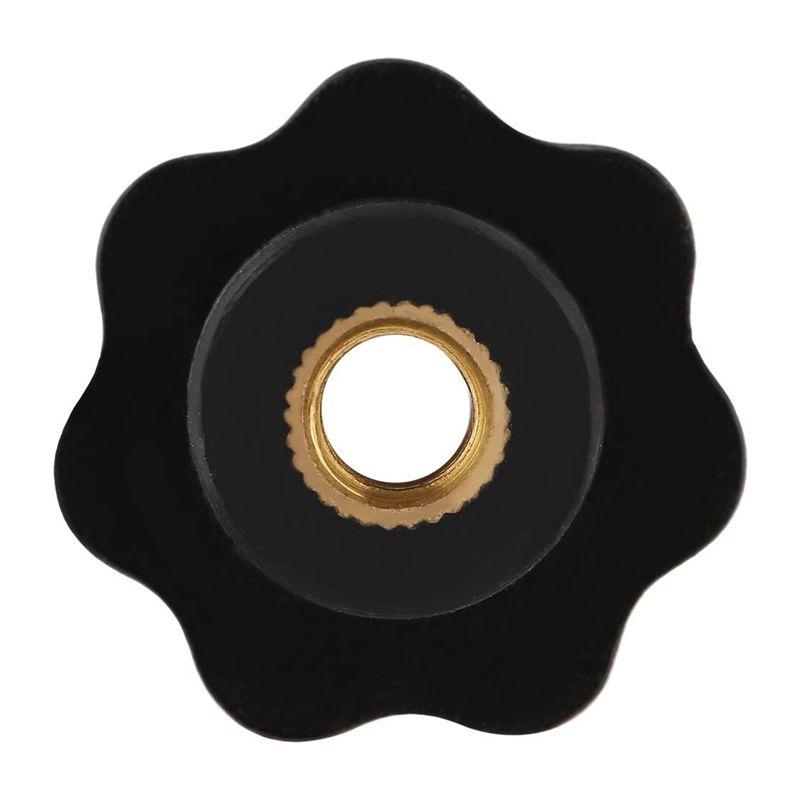 A74E-30PCS M6 Internal Thread Knob Screw Plastic Star Head Clamping Knob Black M6 X 25