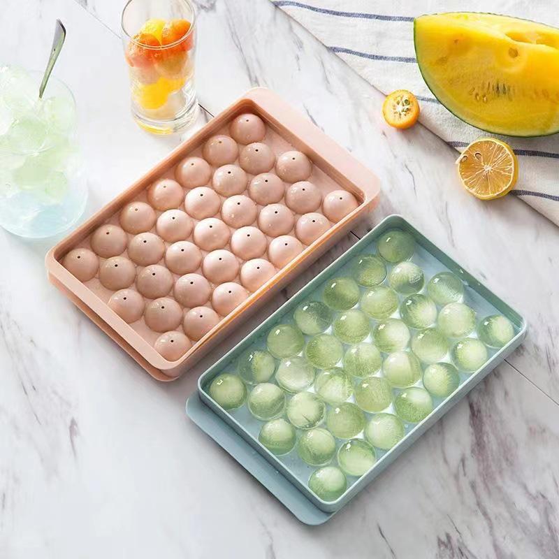 

DIY Edible Sphere Ice Tray with Lid - Round Ice Cube Mold for Freezer 20*12
