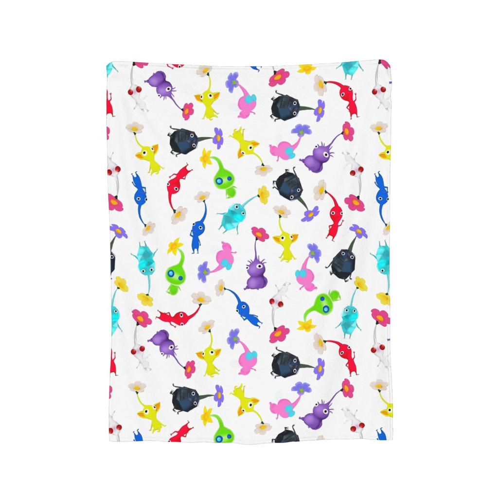 Game Cartoon Cute Pikmin Blanket Fleece All Season  Breathable Super Soft Throw Blanket for Sofa Travel Bedding Throws