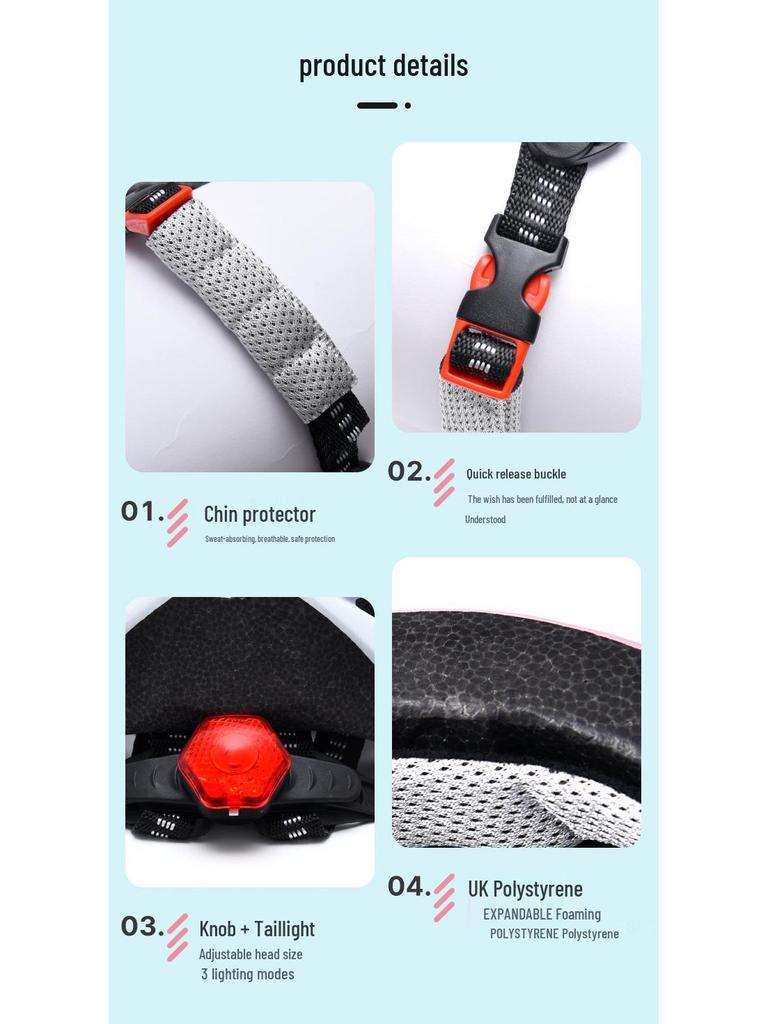Magnetic Goggles Helmet Set: Anti-Glare Breathable Helmet, Taillight, for Mountain, Road, and Folding Bikes.