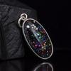 16.8 Ct Natural Ethiopian Multicolor Opal Oval Cut Pendant 925 Sterling Silver