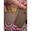 Used PRADA Saffiano Leather 6-Ring Ribbon Key Case Beige