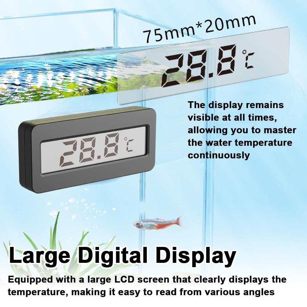Aquarium Temperature Meter High Precise Fishtank Thermometer with Large LCD Display and Alarm Function