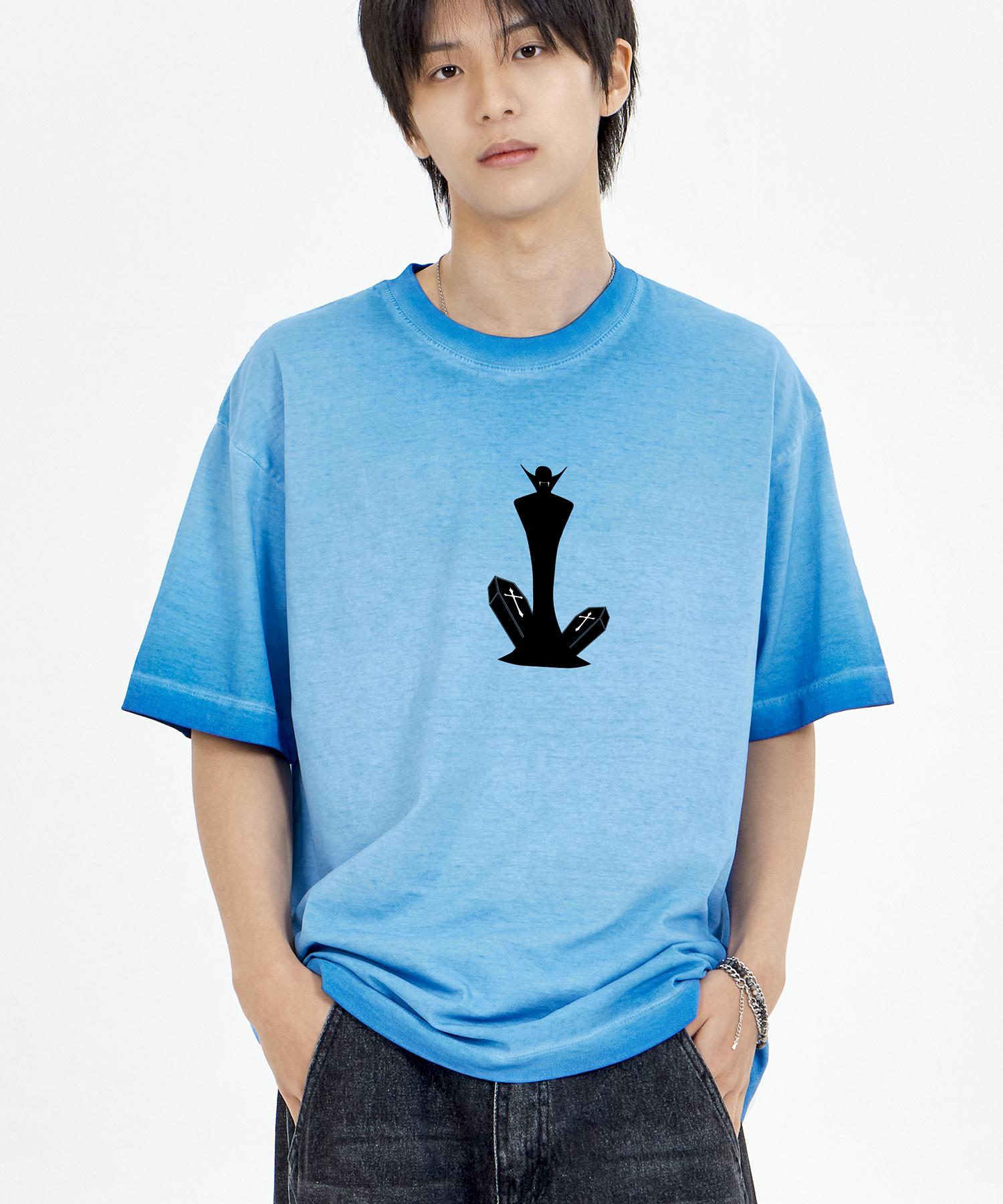 Biel Monster Dracula Pigment Short Sleeve T-Shirt Blue M