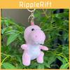 Adorable Sitting Dinosaur Plush Toy Cute Cartoon Keychain Doll In Pink Yellow And Blue Colors