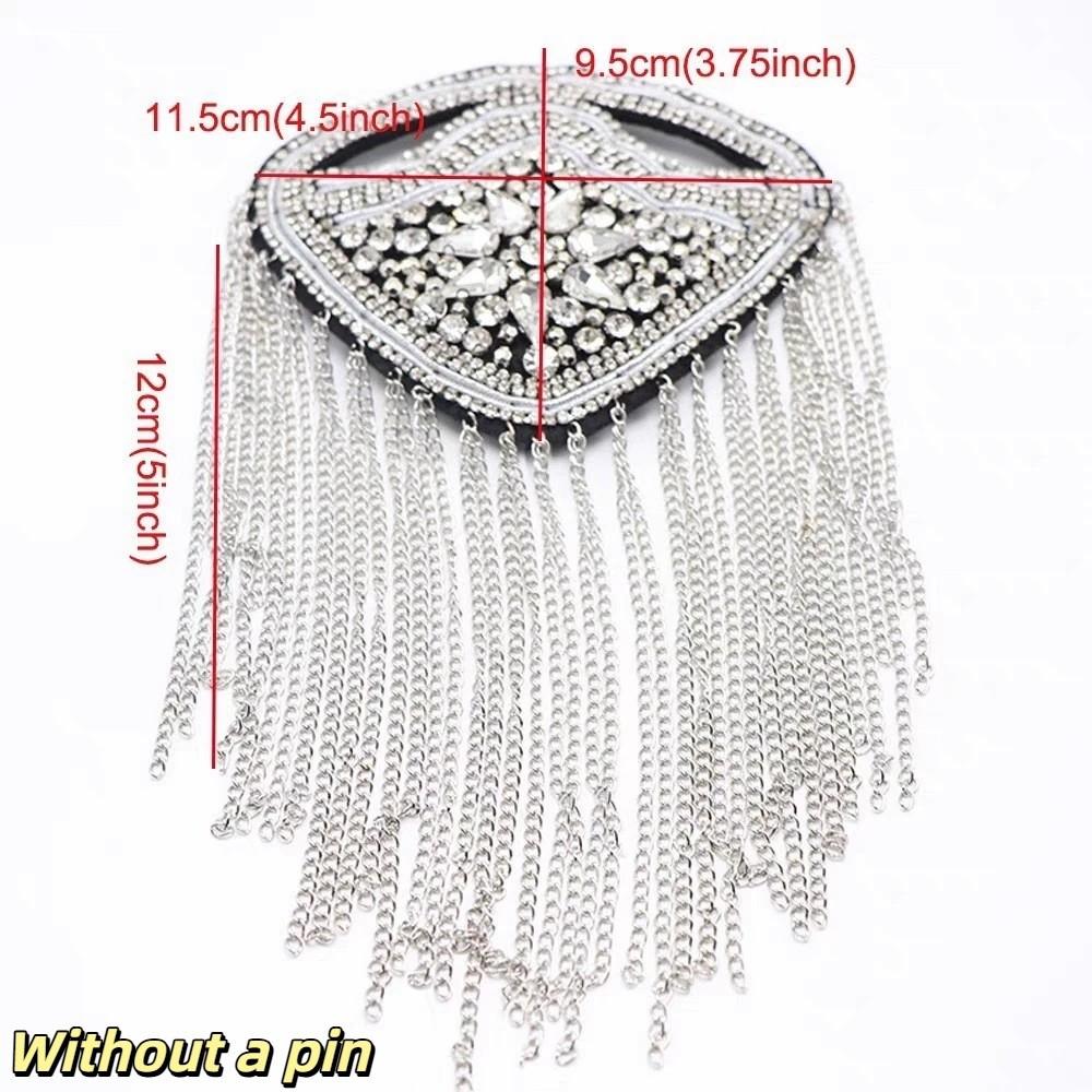 Beaded Decoration Shoulder Brooch Pin Metal Punk Style Shoulder Badge Clothing Accessories