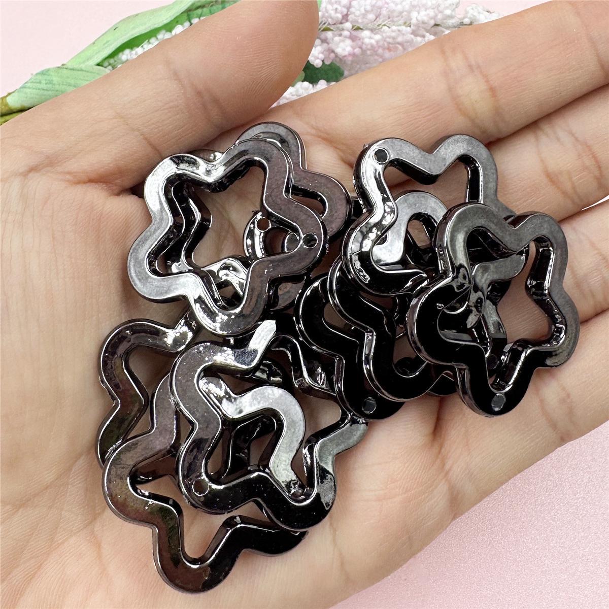 

Акриловые модные свободные бусины звезда кулон 30 мм для ожерелья серьги изготовление УФ-цветного покрытия 10 шт DIY ювелирные аксессуары аксессуары чёрный