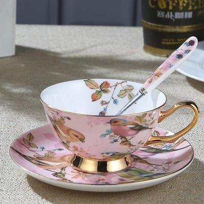 European Style Coffee Ceramic Cup Set with Saucer Spoon High End Porcelain Coffee Cup Set for Espresso,Cappuccino,Latte,Tea