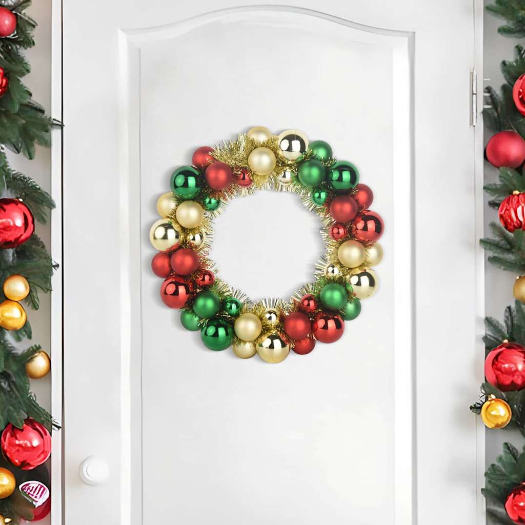 Christmas Ball Wreaths 2 pcs Multicolored 33 x 33 x 7 cm Polystyrene