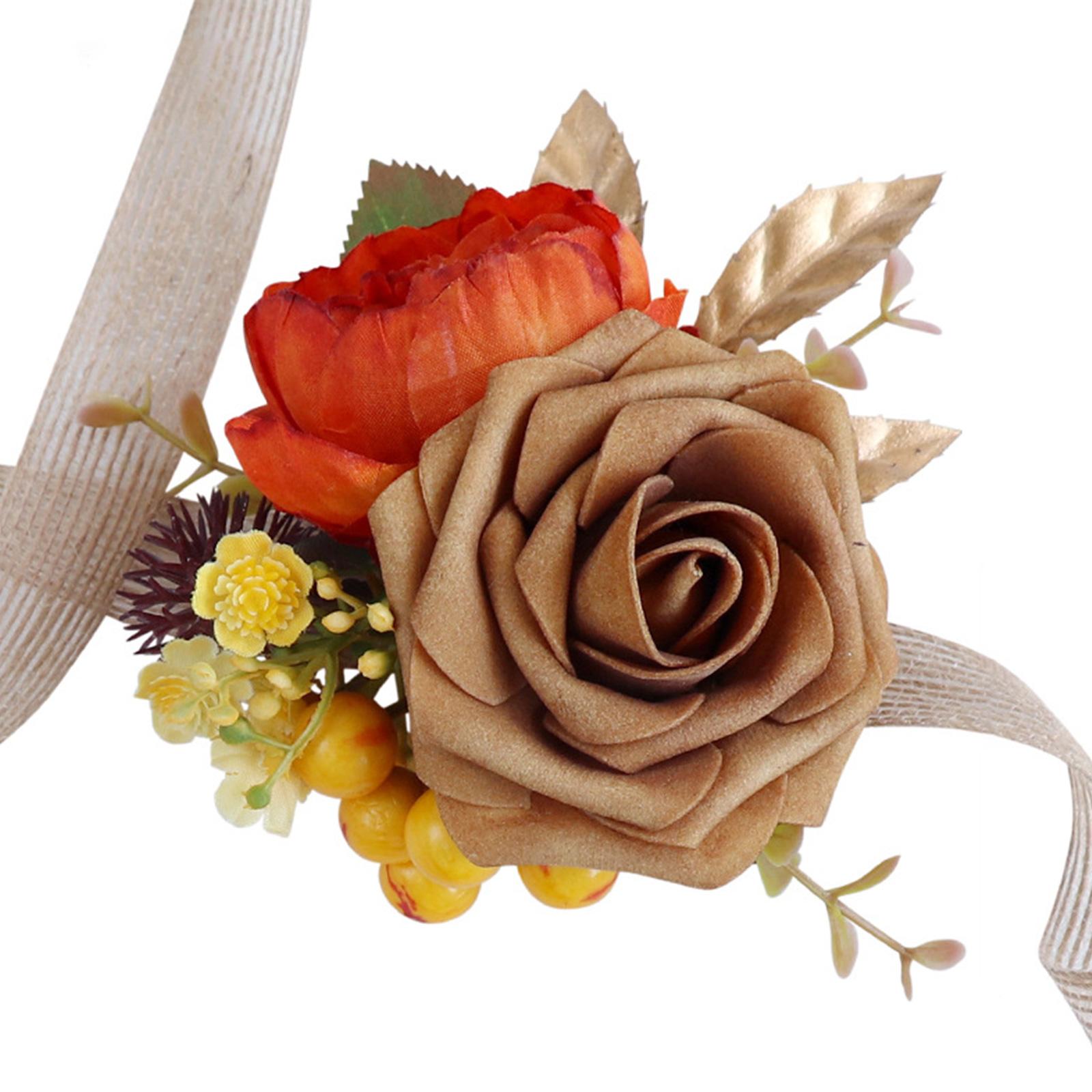 

Цветочный корсаж на запястье для подружек невесты на свадьбу, эластичный цветок на запястье для фотосъемки, декоративный оборчатый корсаж на запястье B