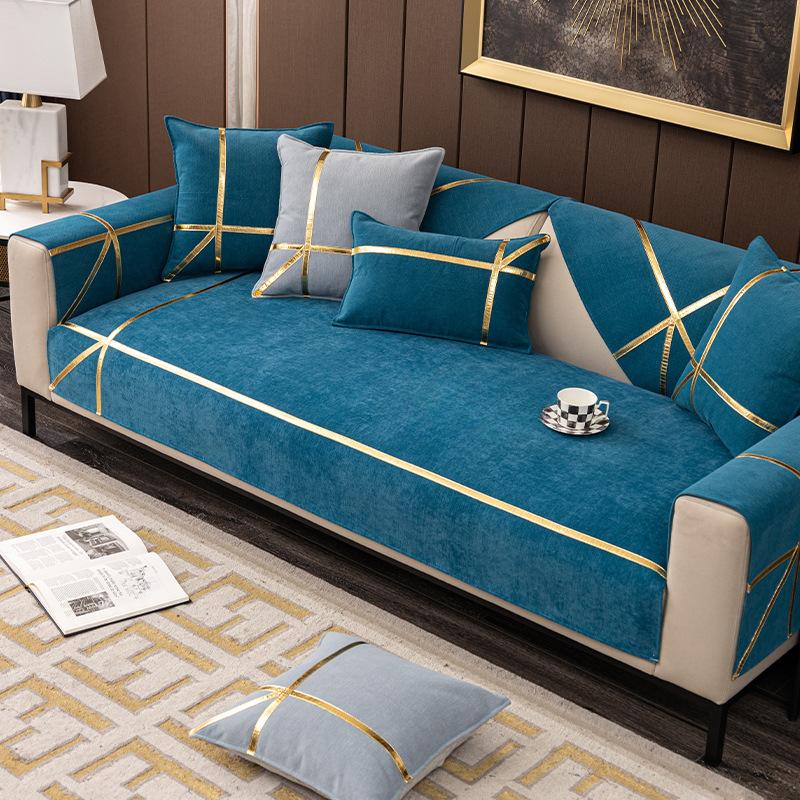 

Легкий роскошный современный диван-подушка из шенилла, чехол для дивана, полотенце, нескользящий простой диван-подушка, полностью обернутый чехол 70*70