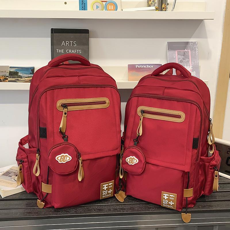 Schoolbag High-value Campus Style Lightweight and Versatile Leisure Travel Male and Female Junior High School High School Student Schoolbag Large