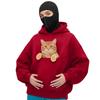 Unisex Street Style Double-Layer Hooded Zipper Jacket with Face-Covering Mask Design