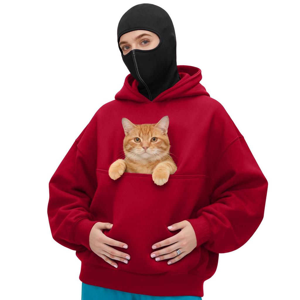 Unisex Street Style Double-Layer Hooded Zipper Jacket with Face-Covering Mask Design