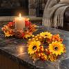 Fade Resistant Artificial Maple Mini Wreath Rustic Harvest Wreath Pumpkin Garland  Tabletop Decor