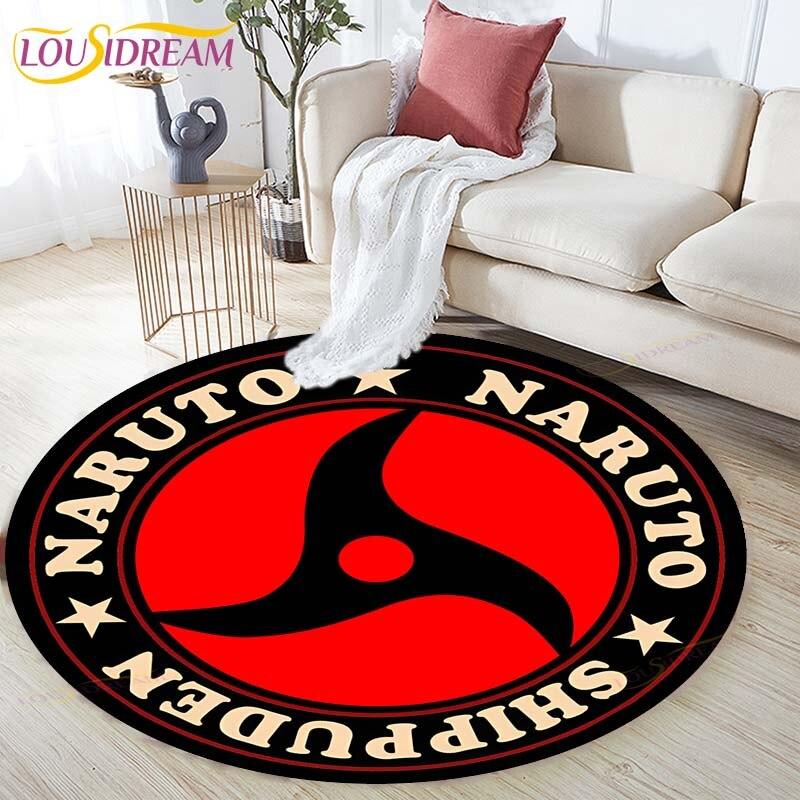 Cartoon Naruto Round Children Carpet Simplicity Animal Bunny Bee Pattern Children Flannel Carpet Baby Hand Print Carpet