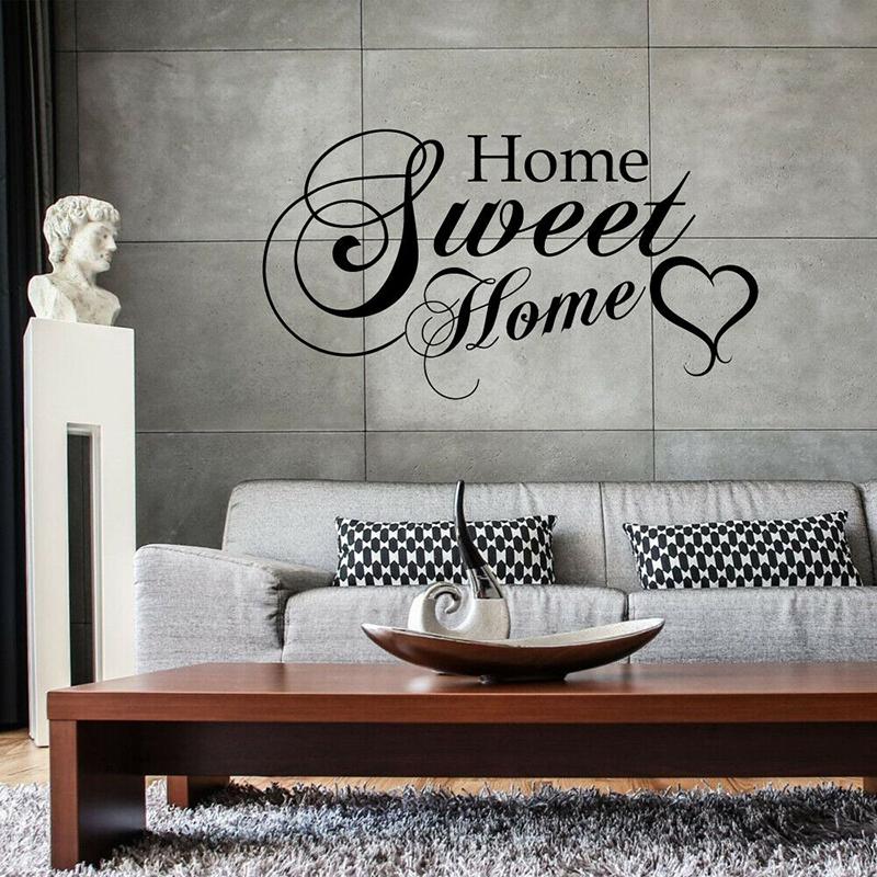 Home Sweet Home Muurstickers Vinyl Interieur Kunst Design Huisdecoratie Woonkamer Slaapkamer Familie Citaten Stickers Decor S235 (as the picture,77x42cm)