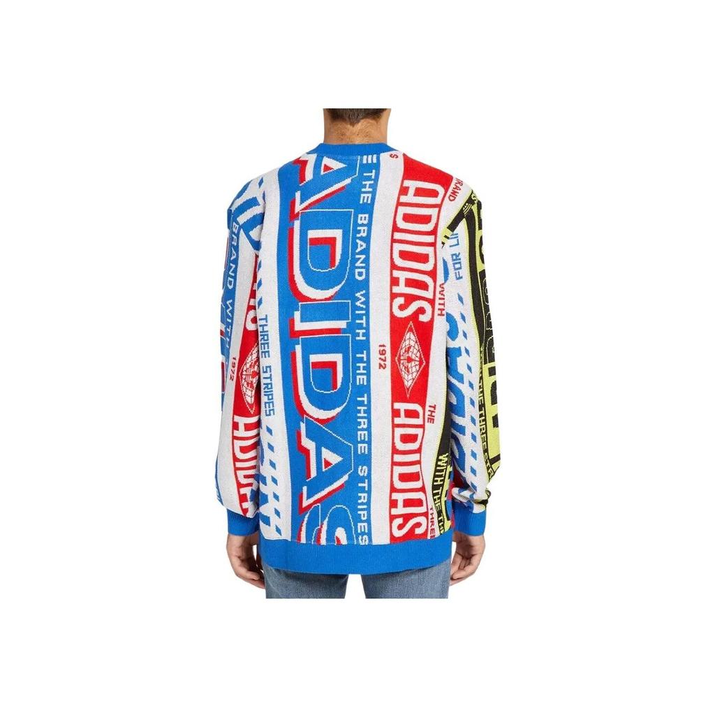 Adidas Originální Trefoil Retro Spliced Pletený pulovr s kulatým výstřihem Pánské topy Vícebarevný ED6138