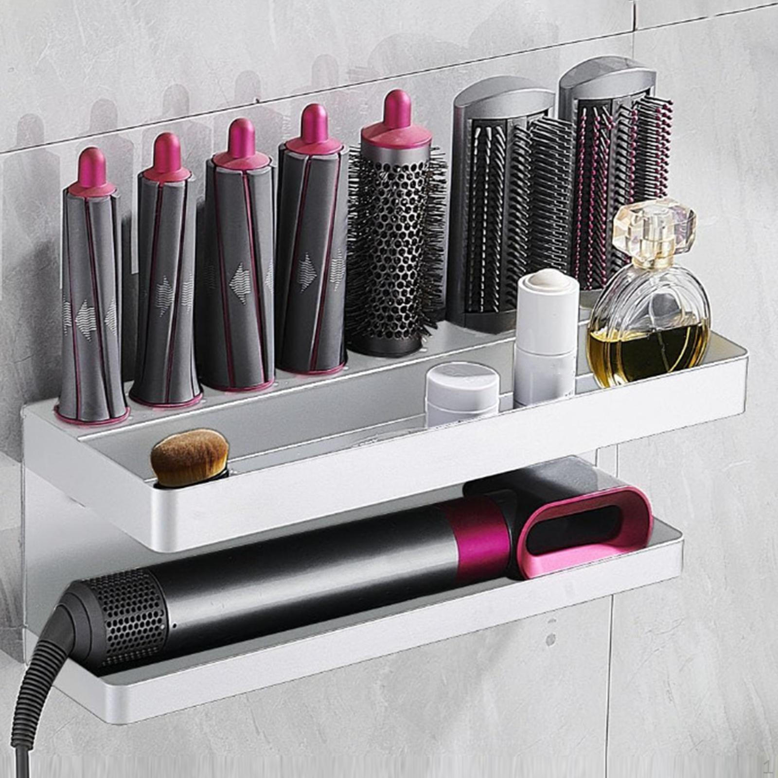 

Держатель для бигуди, алюминиевая полка-органайзер для выпрямителя для спальни, белый