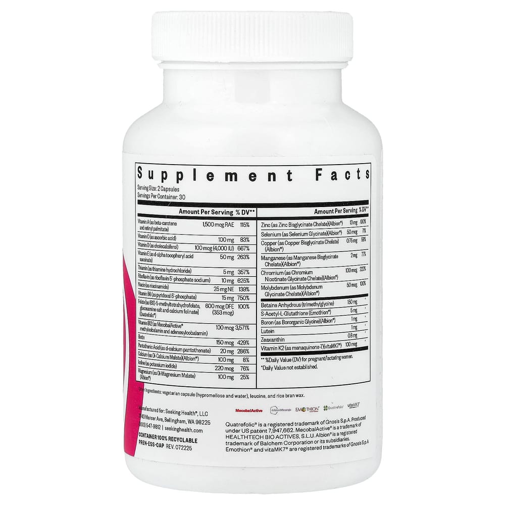 Seeking Health Pränatale Essentials Gemüsekapseln, 60 Stück