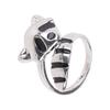 Anello Raccoon Carino Anello Animale Volpe per Donne Ragazza Adolescente Anello Coda di Volpe Regolabile Gioielli per Anniversario Regali per il Giorno di Natale