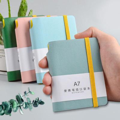 (Gravírování loga zdarma) A6/A7 přenosný zápisník z měkké kůže, účetní kniha ve tvaru trumpety, silný tečkovaný zápisník, kniha záznamů, mini výpisník