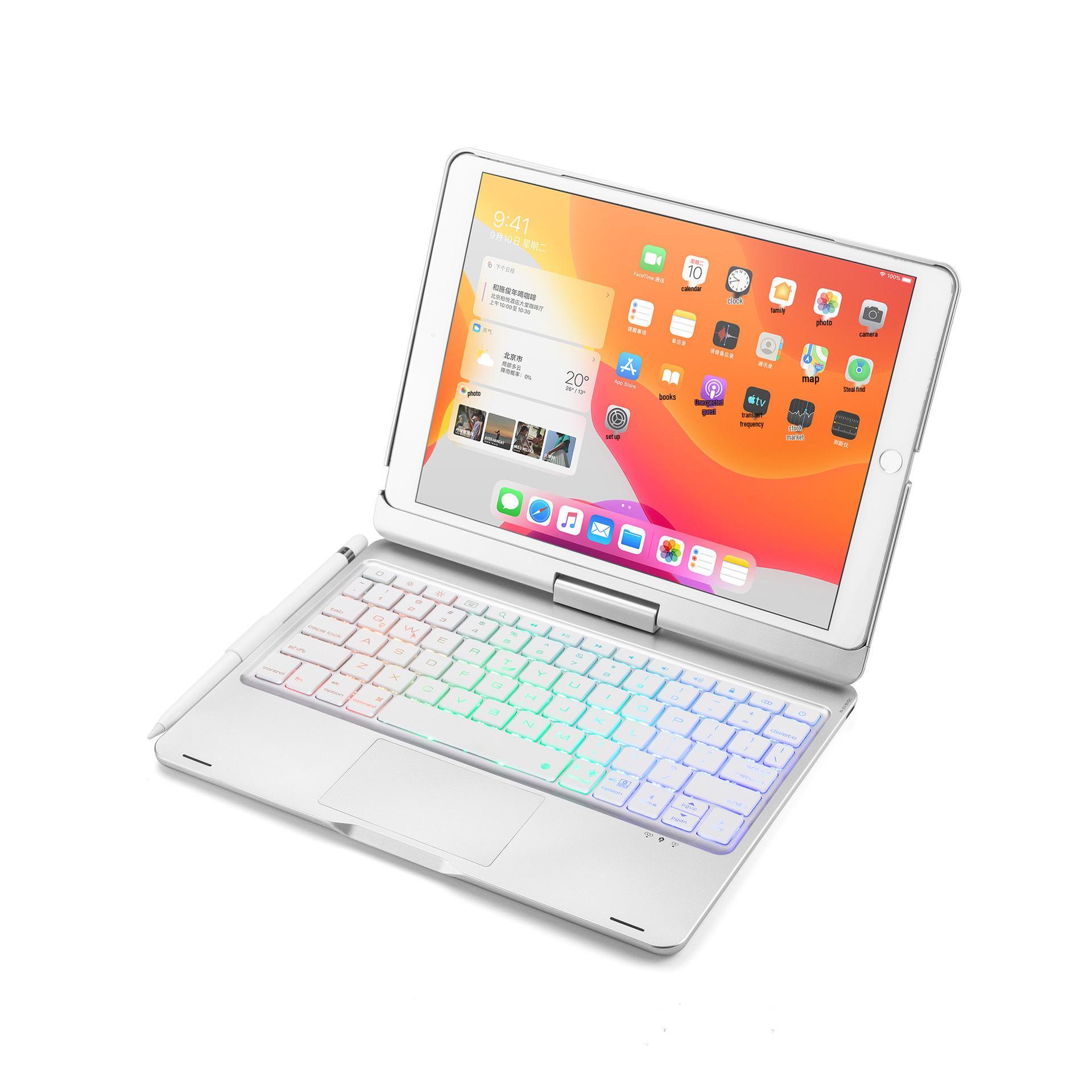 iPad 10th Gen Rotating Backlit Bluetooth Keyboard Case with Touchpad iPad 10.2-inch/Air 3/Pro 10.5-inch