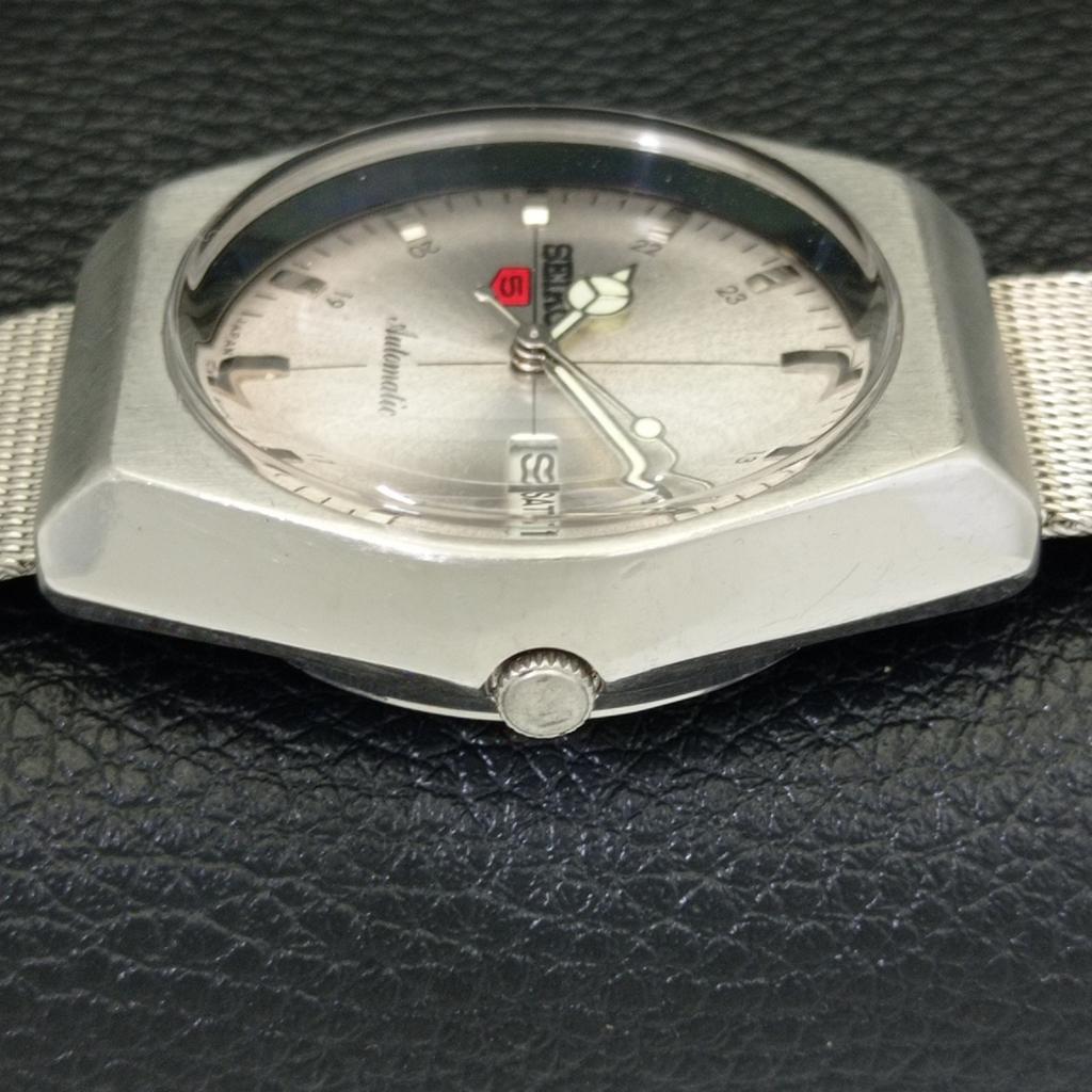 JAPAN VINTAGE SEIKO 5 AUTOMATIC 6309A MENS SILVER COLOR DIAL WATCH a701207-5 R206a-a701207