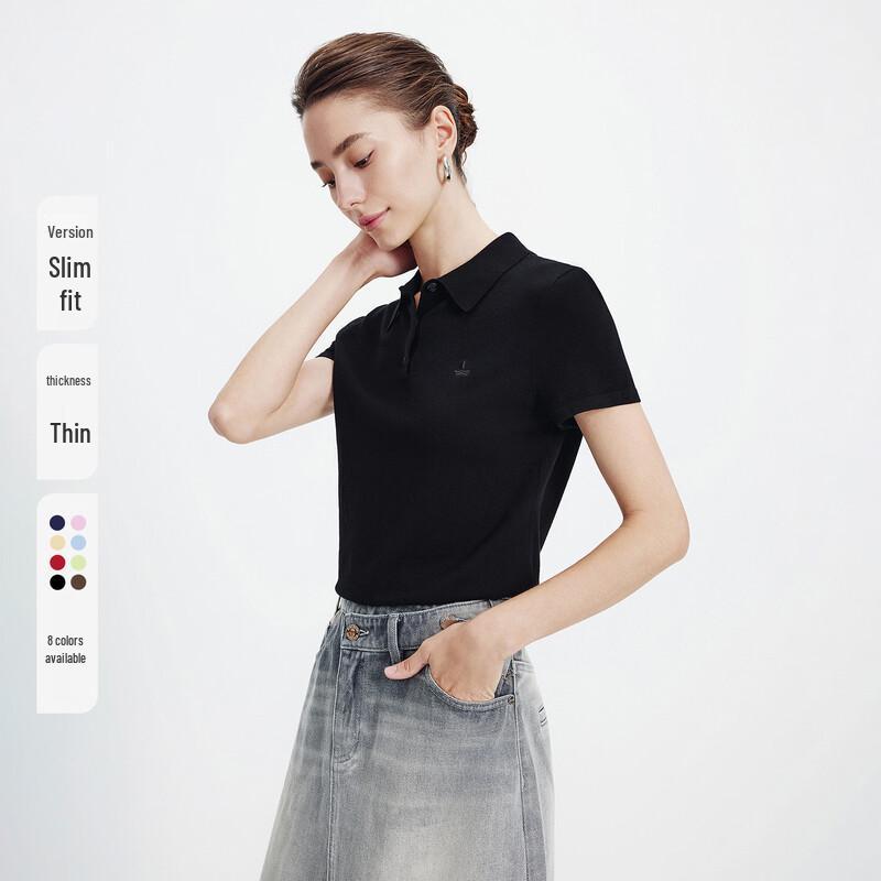 Navigare Women's Short Sleeve Lapel Knit Top
