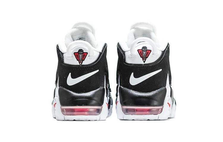 Nike Air More Uptempo Dämpfung Mittelhoch Vintage Basketballschuhe Schwarz Weiß Kinder DA9253-105