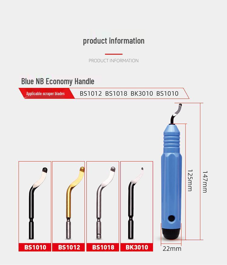 Plastic Handle Deburring Scraper Tool with Stainless Steel BS1010 Chamfering Blade 1018