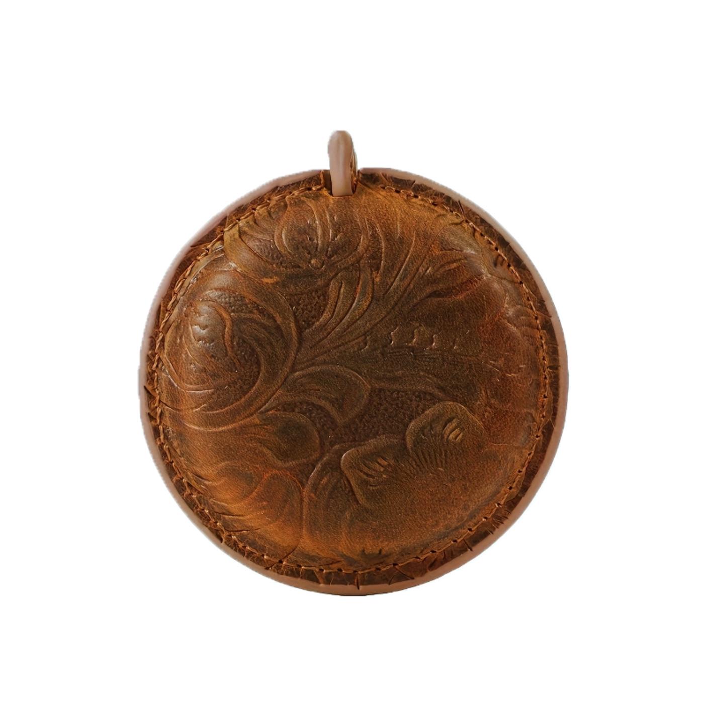 

Vintage Crazy Horse Leather Retractable Mini Tape Measure Keyring Pendant