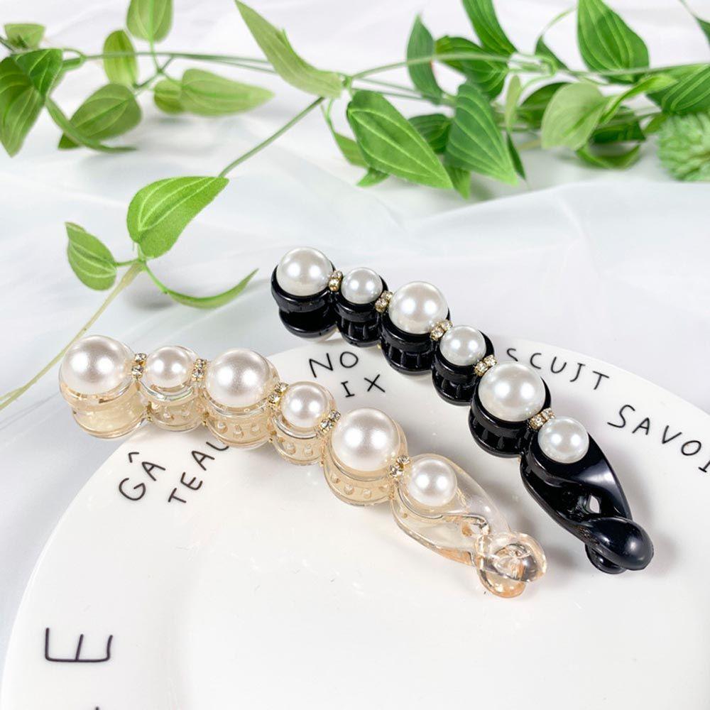 Claw Crabs Crystal Hairpins Women Banana Clips Ponytail Holder Korean Hair Clips Vertical Clamp